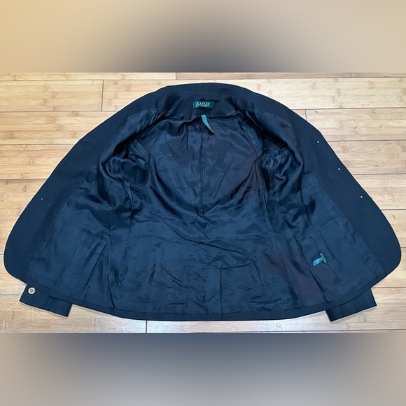 Ralph Lauren Crown Crest Black Blazer Women’s Size 6P Cotton Stretch Blend - Picture 4 of 11